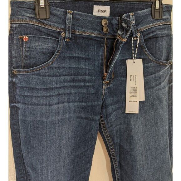 Hudson Jeans Cat Mid Rise Skinny Step Fringe Hem Back Flap Pockets Size 29 - Picture 8 of 12